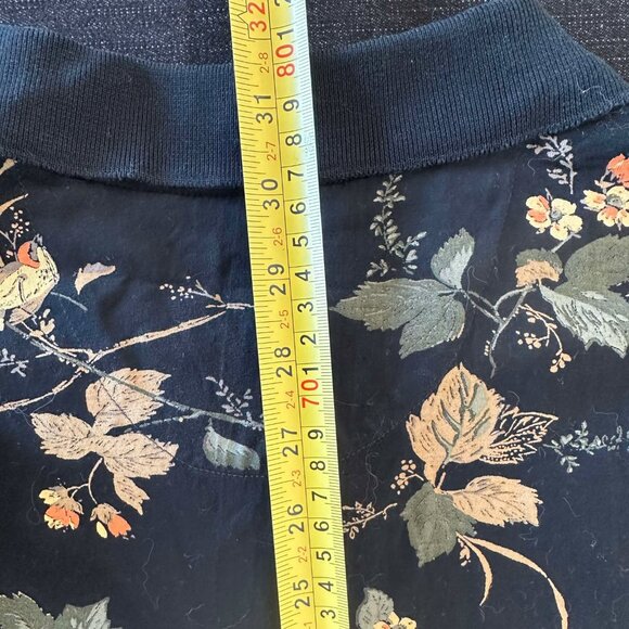 Bird print, black polo shirt - Picture 7 of 9